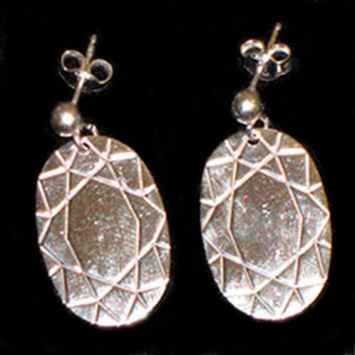 Imagen pendientes plata pesion/colgar diseño ovalado
